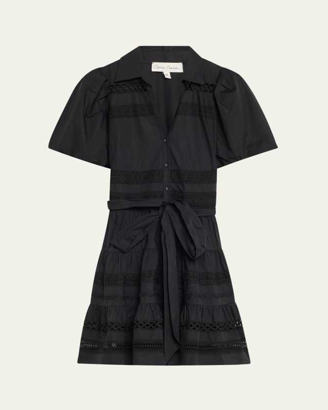 Mardi Embroidered Short-Sleeve Mini Dress